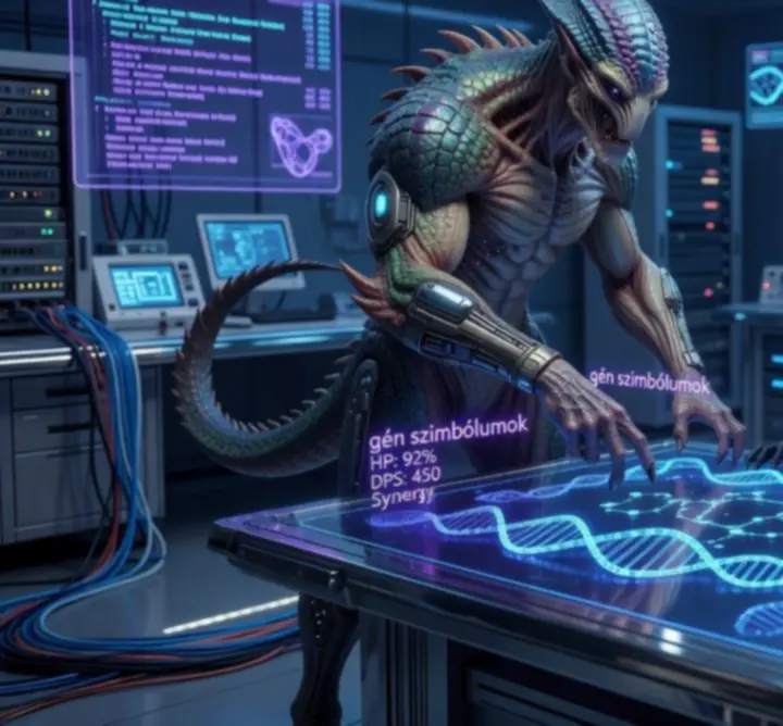 Futurikus genetikai labor, ahol mutáns csapatstratégiákat terveznek holografikus kijelzőkön